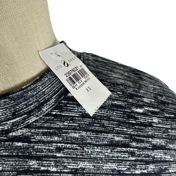 LOU & GREY Gray Space Dye Cropped Long Sleeve Pullover Top Size XS NWT Casual - Picture 4 of 6